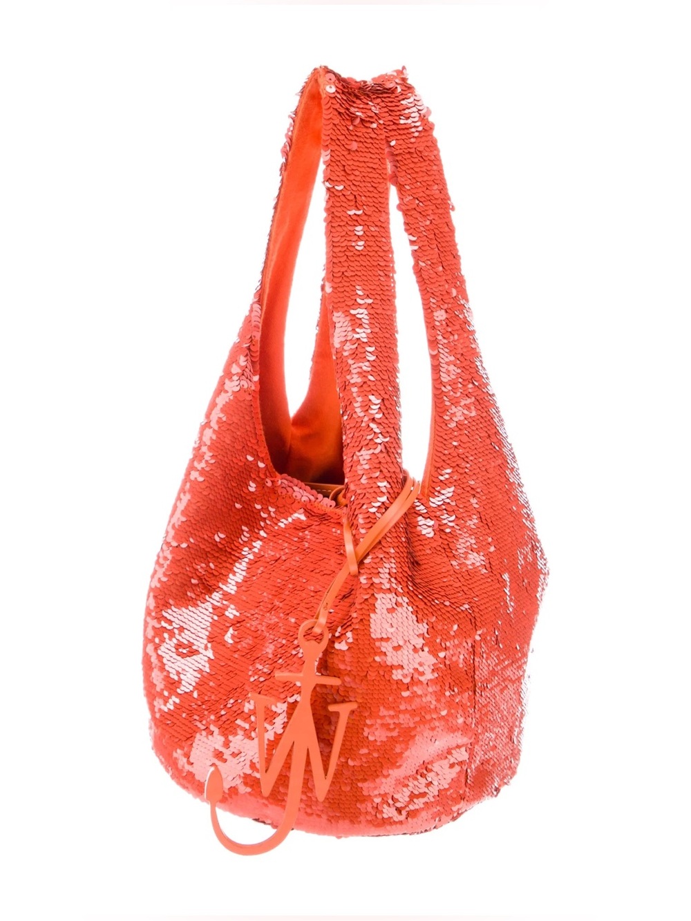 jw anderson orange sequin mini tote bucket bag